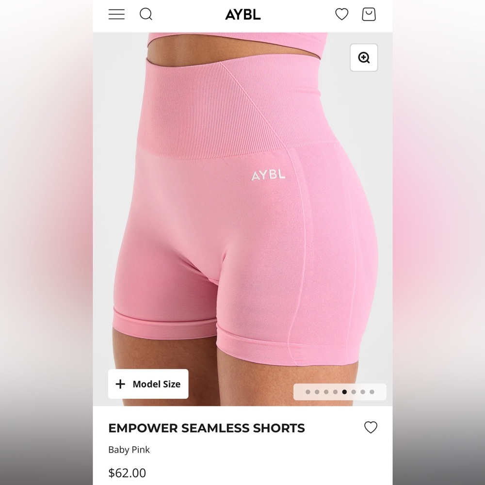 AYBL Baby Pink Empower Seamless Shorts